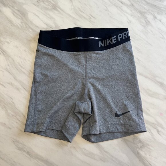 NIKE PRO COMPRESSION SHORTS size XS Women's 4" Gym Running Gray - Picture 1 of 6